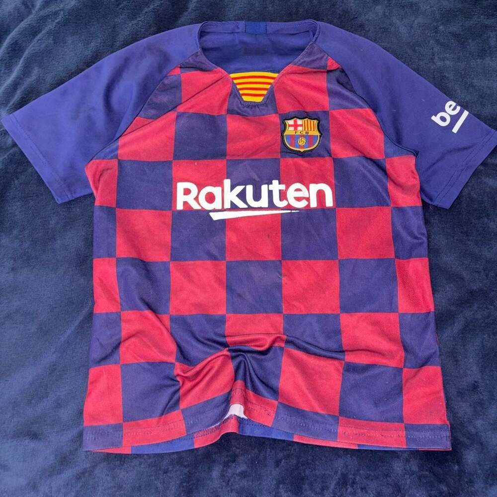 Nike FC Barcelona Lionel Messi 10 Checkered Home Jersey